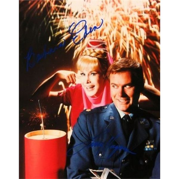 I Dream Of Jeannie Barbara Eden and Larry Hagman signed promo photo