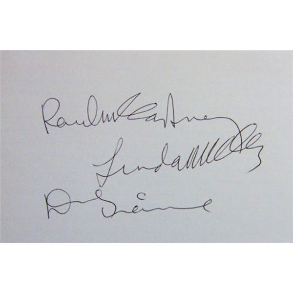 Paul McCartney, Linda McCartney & Denny Laine  signature slip