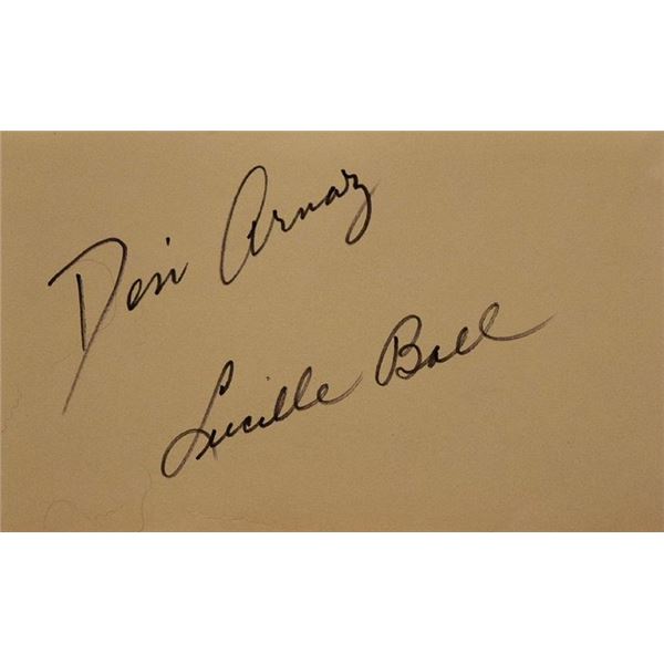 I Love Lucy Desi Arnaz and Lucille Ball signature slip