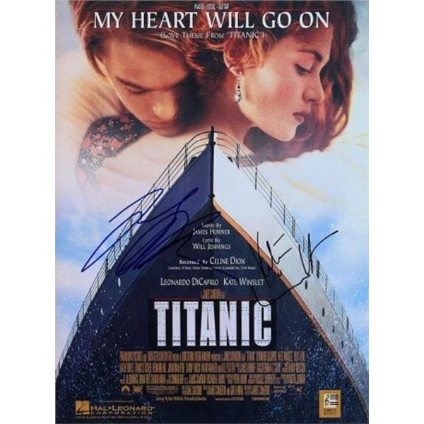 Titanic Leonardo DiCaprio and Kate Winslet signed sheet music