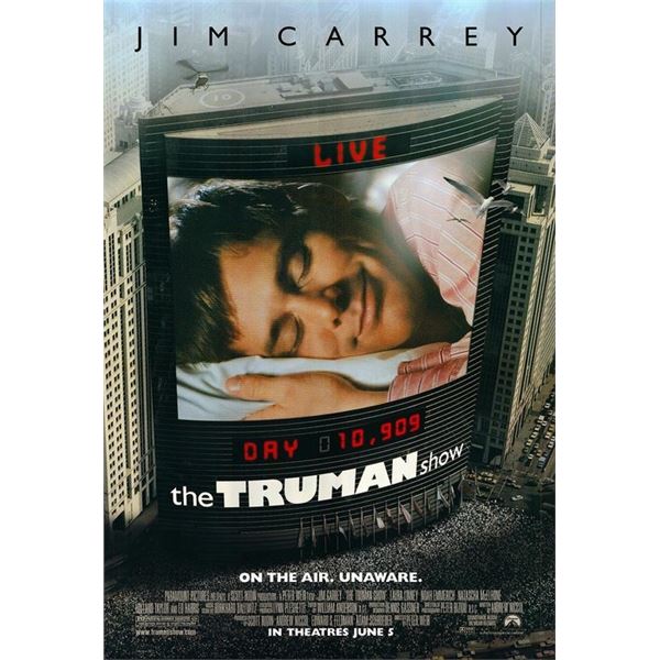 The Truman Show 1998 double-sided original teaser bus shelter poster
