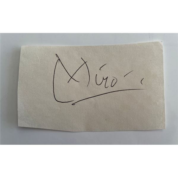 Joan Miró signed cut