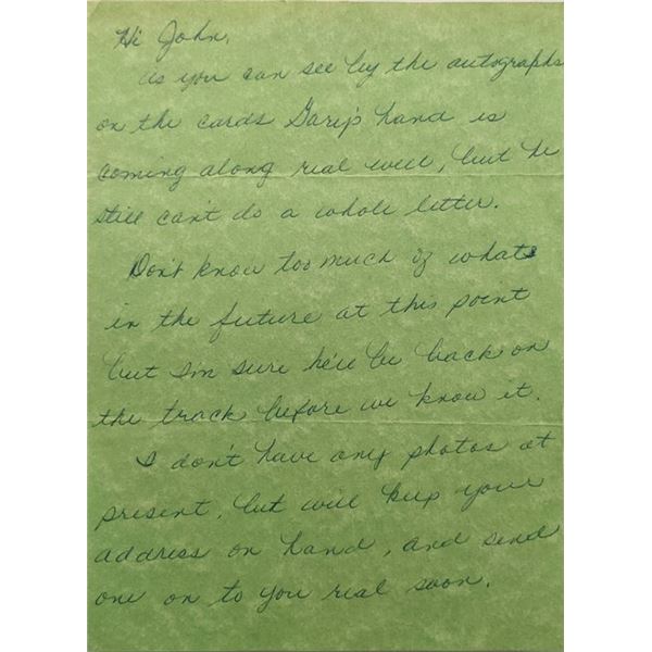 All In The Family Sally Struthers handwritten letter