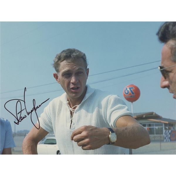 Bullitt Steve McQueen signed movie photo. GFA Authenticated
