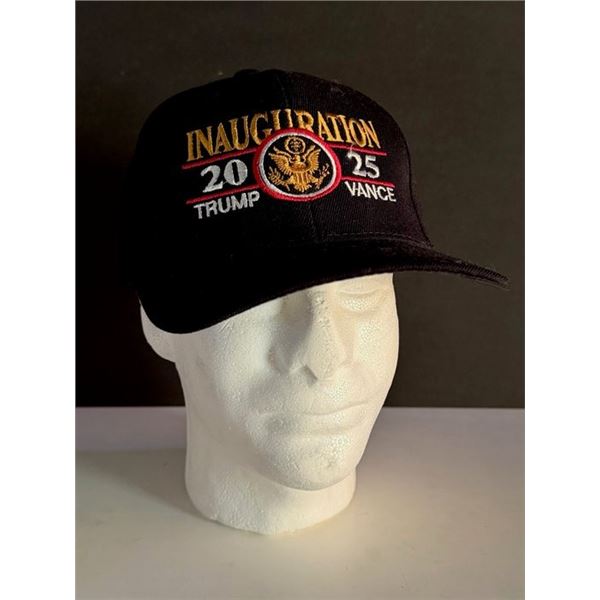 RARE 2025 Black Trump Vance Inauguration Hat Adjustable Velcro