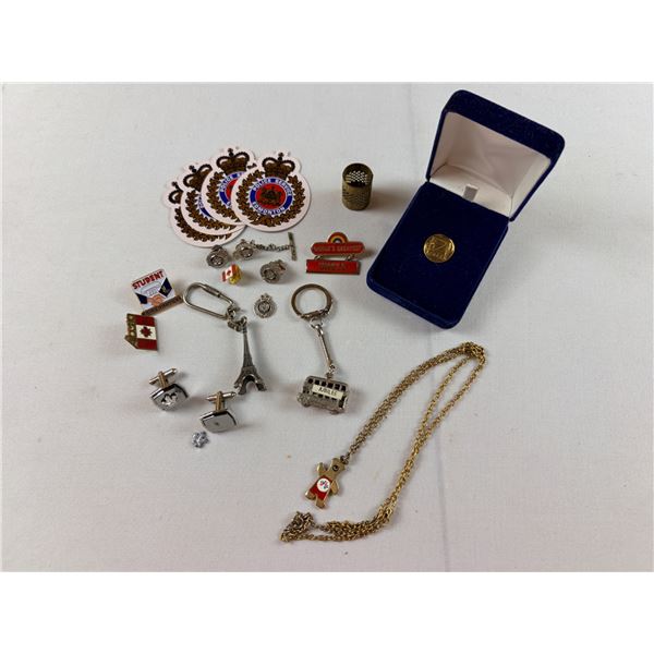 Collection of Keychains and Pins