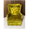 Image 1 : Green Upholstered Swivel Chair