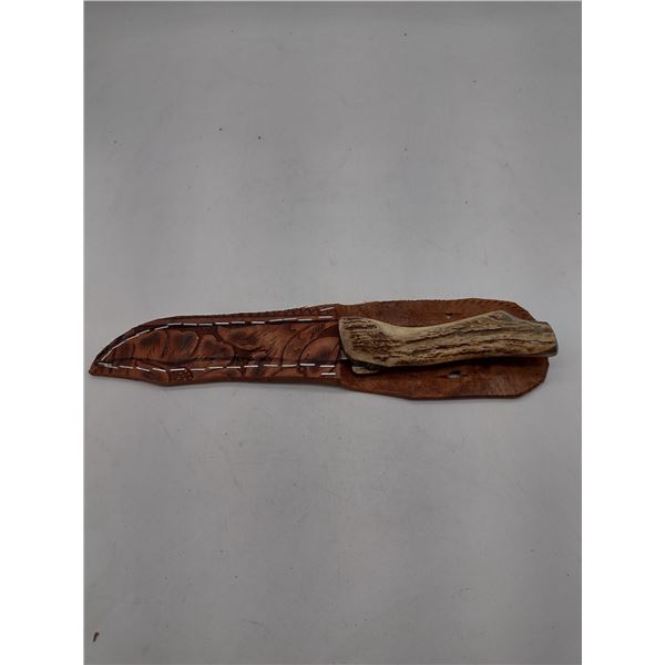 Handmade Antler Scale Hunting Knife (C53)