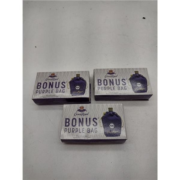 Three Crown Royal Bags (C2)