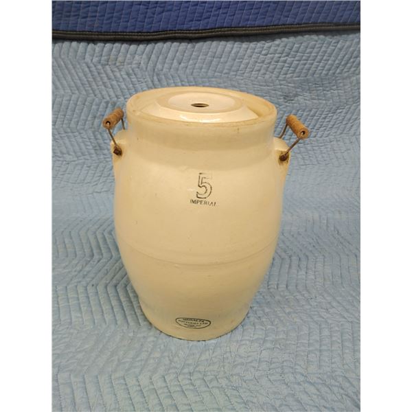 5 Imperial Gallon Medalta Potteries stoneware butter churn (C77)