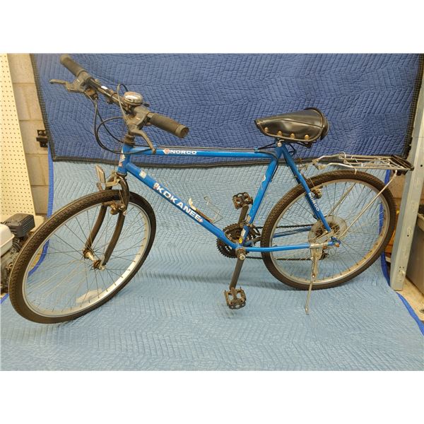 Vintage Norco Kokanee Blue Mountain Bike with Rear Cargo Rack (C53)