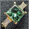 Image 3 : 10K(1.4G), BLUE LAB DIAMOND (1.2+0.1CT)RING, SIZE 5.75, APPRAISED INSURANCE VALUE $2550