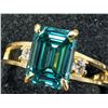 Image 1 : 10K(1.6G), BLUE LAB DIAMOND (1.7+0.03CT)RING, SIZE 5.75, APPRAISED INSURANCE VALUE $3400