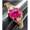 Image 2 : 10K(1.3G), LAB RUBY (0.5CT), DIAMOND (0.1CT)RING, SIZE 6, APPRAISED INSURANCE VALUE $1260