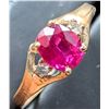 Image 3 : 10K(1.3G), LAB RUBY (0.5CT), DIAMOND (0.1CT)RING, SIZE 6, APPRAISED INSURANCE VALUE $1260