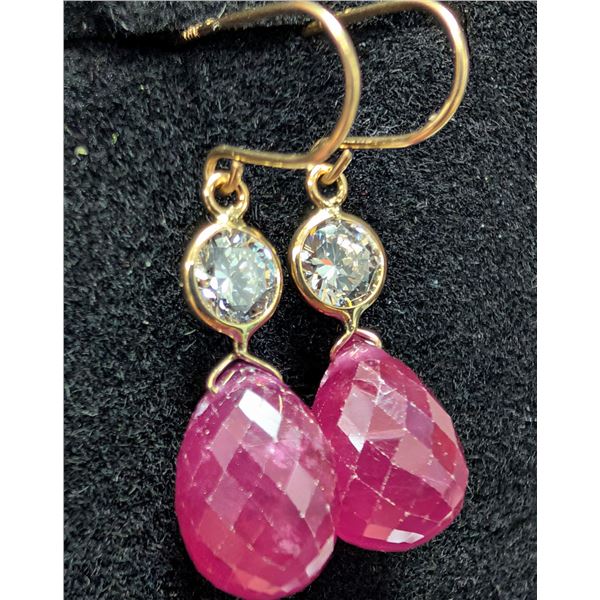 10K(1.7G), RUBY (7CT)EARRING, SUGGESTED RETAIL VALUE $1600