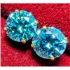 Image 1 : 14KBLUE LAB DIAMOND (0.42CT)EARRING, SUGGESTED RETAIL VALUE $800