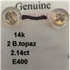 Image 2 : 14K BLUE TOPAZ (2.14CT) EARRING, SUGGESTED RETAIL VALUE $800