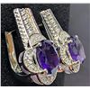 Image 2 : SILVER(5.04G), AMETHYST (3CT) EARRINGS SUGGESTED RETAIL VALUE $340