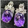 Image 1 : SILVER(3.85G), AMETHYST (3CT)EARRING, SUGGESTED RETAIL VALUE $280