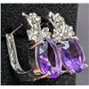 Image 2 : SILVER(3.85G), AMETHYST (3CT)EARRING, SUGGESTED RETAIL VALUE $280