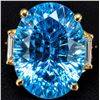 Image 1 : 10K(4.7G), BLUE TOPAZ (8.6CT), LAB DIAMOND (0.1CT)RING, SIZE 5.5, SUGGESTED RETAIL VALUE $4600