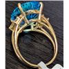 Image 2 : 10K(4.7G), BLUE TOPAZ (8.6CT), LAB DIAMOND (0.1CT)RING, SIZE 5.5, SUGGESTED RETAIL VALUE $4600