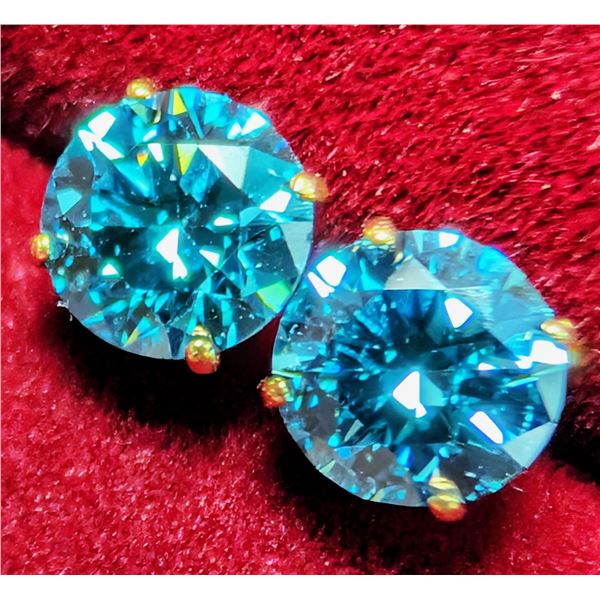 14K BLUE LAB DIAMOND (0.48CT) EARRING, SUGGESTED RETAIL VALUE $800