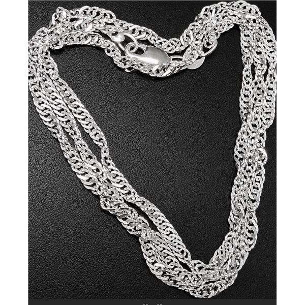 SILVER(9.3G), SINGAPORE CHAIN 22", SUGGESTED RETAIL VALUE $270