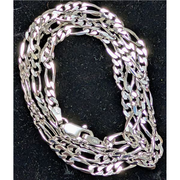SILVER(8.5G), RHODIUM PLATED ITALIAN CHAIN 24", SUGGESTED RETAIL VALUE $260