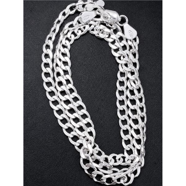 SILVER(11G), RHODIUM PLATED ITALIAN CHAIN 18", SUGGESTED RETAIL VALUE $250
