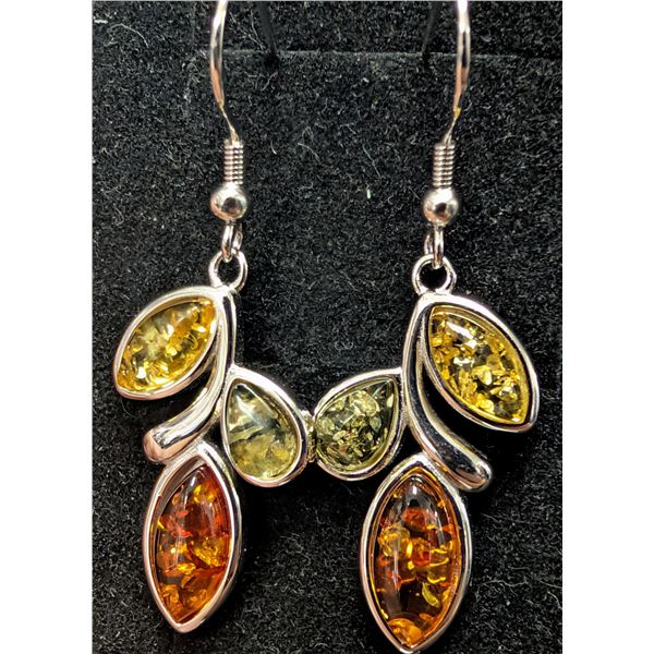 SILVER(3.68G), AMBER EARRING, SUGGESTED RETAIL VALUE $240