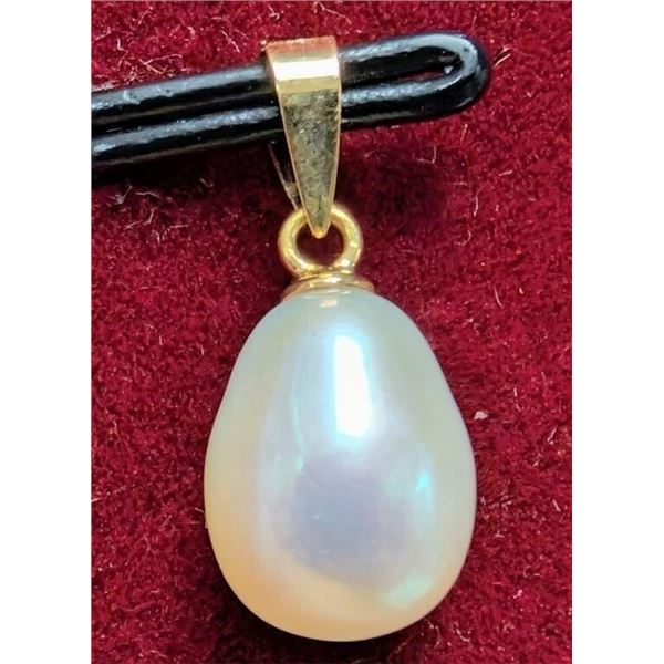 14K PEG & GP BAIL F.W.PEARL PENDANT, SUGGESTED RETAIL VALUE $200