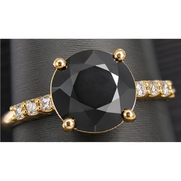 10K(2.2G), BLACK DIAMOND (2.5+0.06CT)RING, SIZE 6, SUGGESTED RETAIL VALUE $4000