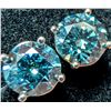 Image 1 : 10K(0.6G), BLUE LAB DIAMOND (0.55CT)EARRING, APPRAISED INSURANCE VALUE $1050