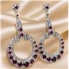Image 1 : SILVER(18G), GARNET (APP 4CT)EARRING, SUGGESTED RETAIL VALUE $1000