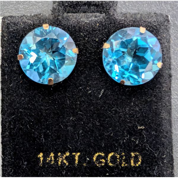 14K(1.2G), BLUE TOPAZ (4.5CT)EARRING, SUGGESTED RETAIL VALUE $1000