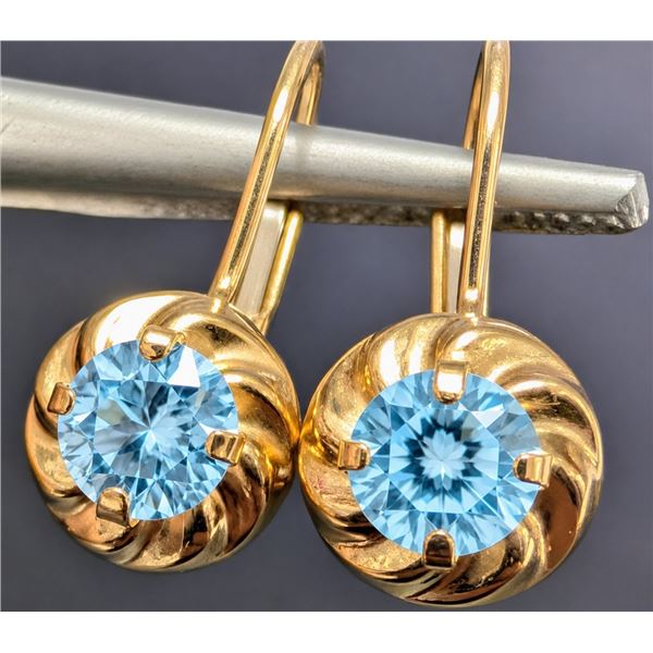 10K(1.6G), BLUE TOPAZ (1CT)EARRING, SUGGESTED RETAIL VALUE $600