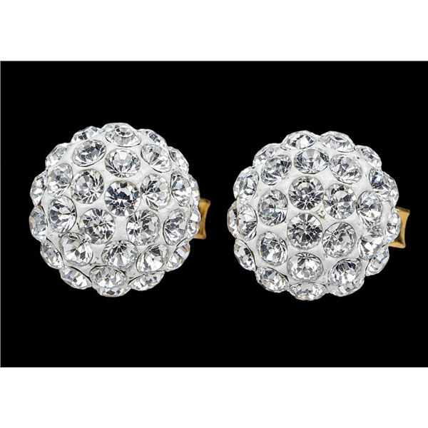 14K(0.56G), CRYSTAL BALL EARRING, SUGGESTED RETAIL VALUE $300