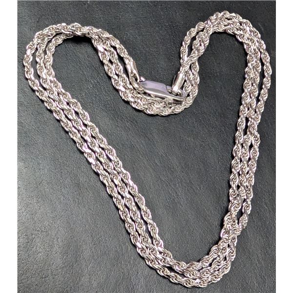 SILVER(7.2G), RHODIUM PLATED ITALIAN CHAIN 24", SUGGESTED RETAIL VALUE $200