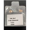 Image 2 : 14K LAB DIAMOND(2IN1) (0.2CT)EARRING, SUGGESTED RETAIL VALUE $400