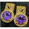 Image 1 : SILVER(4.58G), AMETHYST (3CT) EARRING, SUGGESTED RETAIL VALUE $320