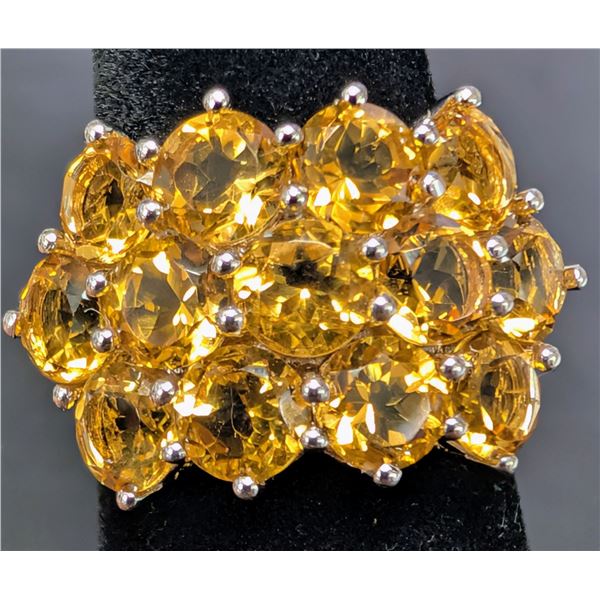 SILVER(5.93G), CITRINE (6.5CT)RING, SIZE, SUGGESTED RETAIL VALUE $360