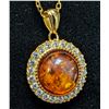 Image 1 : SILVER(4.52G), AMBER NECKLACE 16-18", SUGGESTED RETAIL VALUE $320