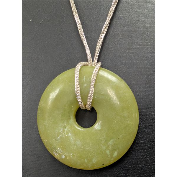 SILVER(APP 15G), JADEITE NECKLACE 16-22", SUGGESTED RETAIL VALUE $240