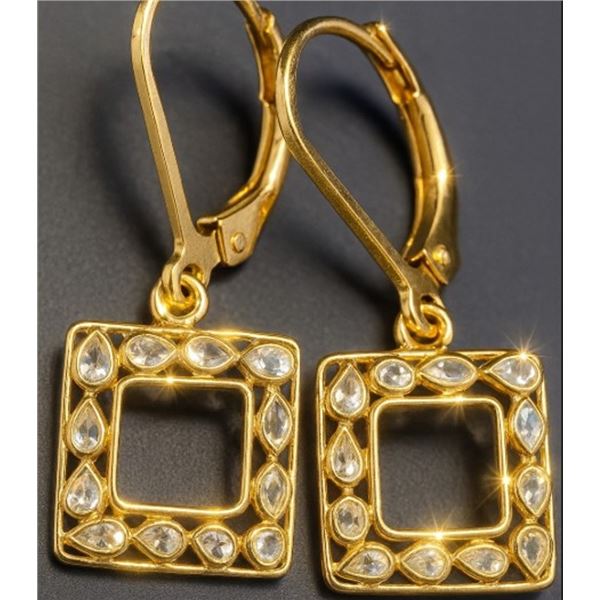 SILVER(2G), NATURAL DIAMOND LATTICE DESIGN (0.12CT) EARRING, SUGGESTED RETAIL VALUE $240