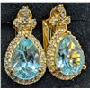 Image 1 : SILVER(4.05G), BLUE TOPAZ (2CT)EARRING, SUGGESTED RETAIL VALUE $240