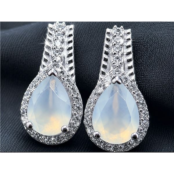 SILVER(4.82G), GENUINE GEM EARRING, SUGGESTED RETAIL VALUE $300