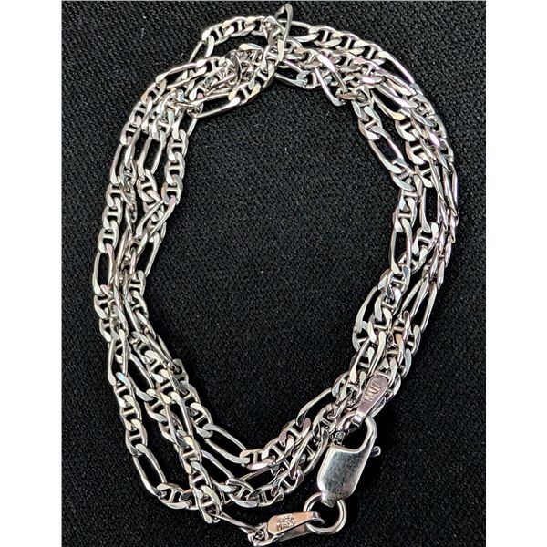 SILVER(4.72G), RHODIUM PLATED ITALIAN CHAIN 22"