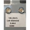 Image 2 : 14KLAB DIAMOND (0.44CT)EARRINGS, SUGGESTED RETAIL VALUE $600